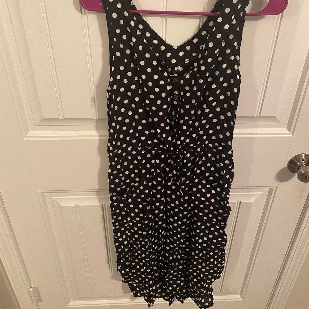 Black Dress with White Polka Dots - Picture 2 of 8